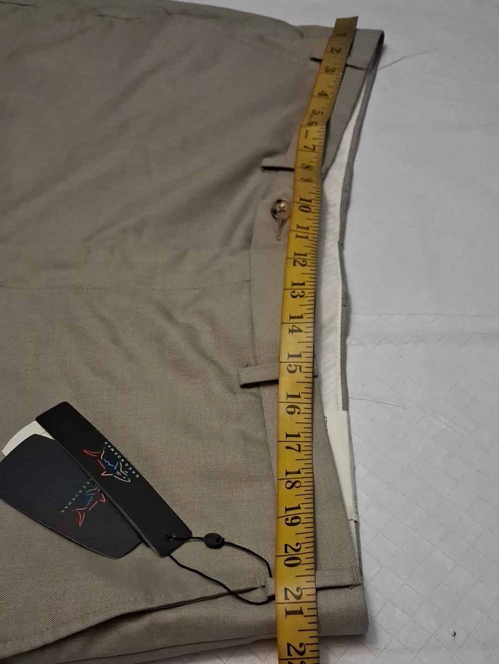 Greg Norman Size W42×L30 Men's Performance Tan Khaki Slim-fit Dress Pants.